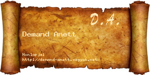 Demand Anett névjegykártya